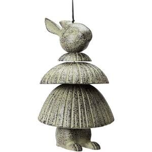 NEW Hoop Skirt Rabbit Wind Chime 10.5" Cast Aluminum Wind Bell Easter Spring